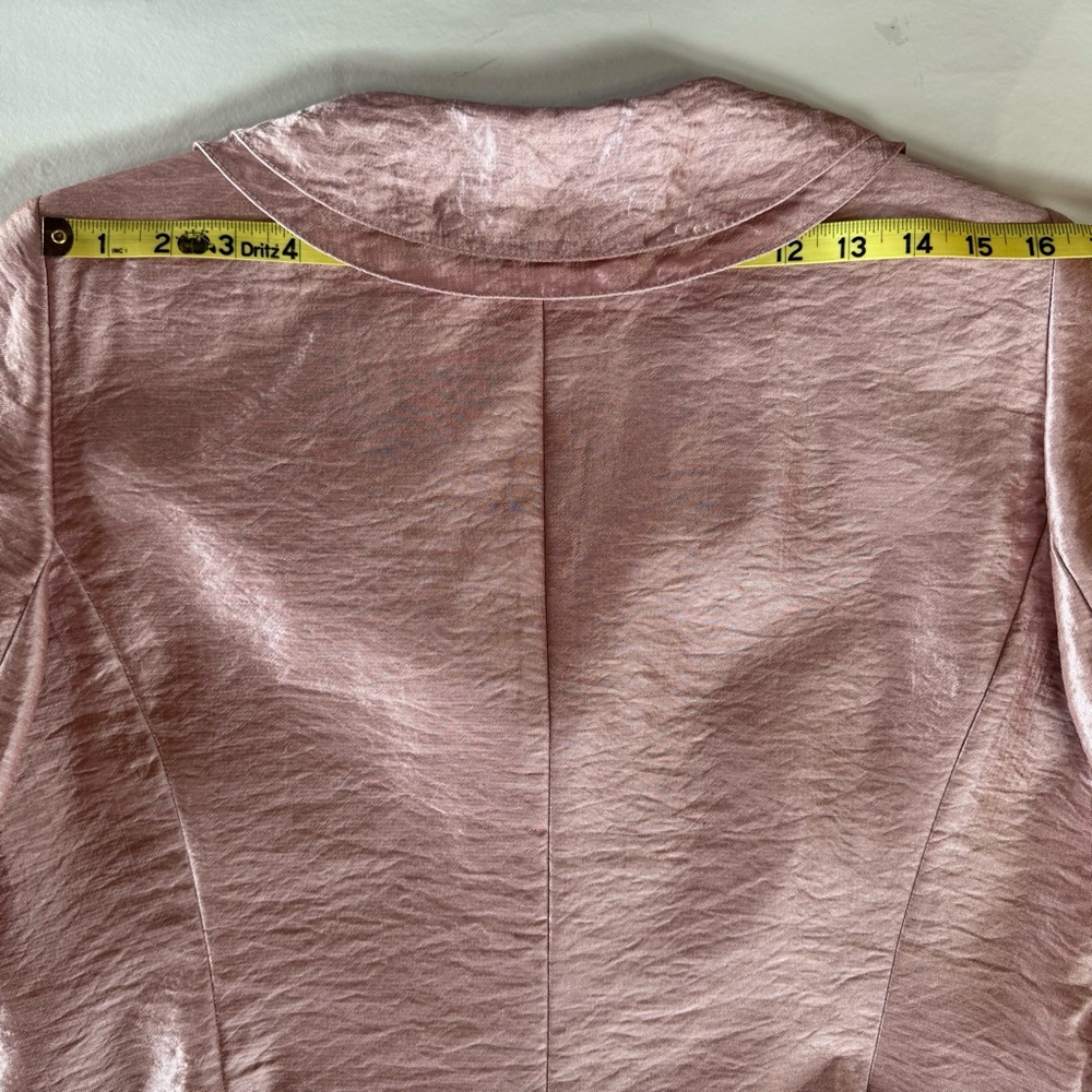 Dusty Pink Kasper Jacket with Rosette Accent & Vintage Faux Jeweled Buttons (12) - Picture 11 of 17